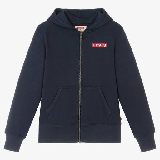 Levi's-Navyblaues Baumwolloberteil mit Zip | Childrensalon Outlet