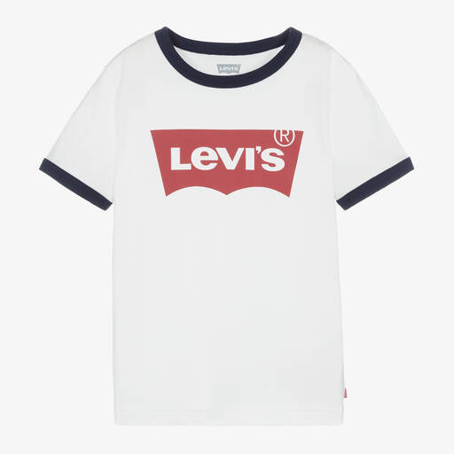 Levi's-Teen Boys White Batwing Logo T-Shirt | Childrensalon Outlet