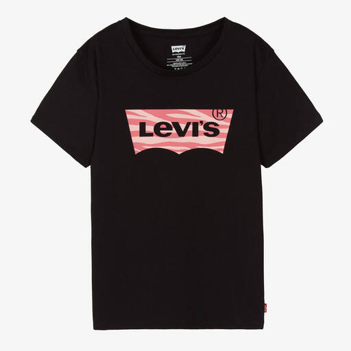 Levi's-T-shirt noir en coton ado fille | Childrensalon Outlet