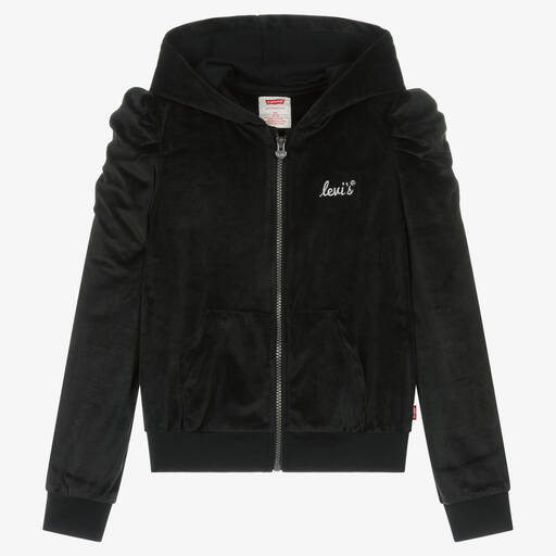 Levi's-Teen Girls Black Velour Zip-Up Top | Childrensalon Outlet