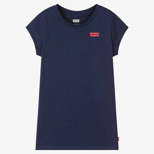 Levi's-Teen Girls Blue Cotton Logo T-Shirt | Childrensalon Outlet