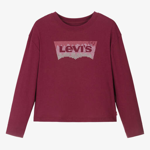 Levi's-Teen Girls Burgundy Red Glitter Top | Childrensalon Outlet
