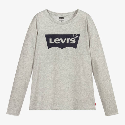 Levi's-Teen Girls Grey Cotton Logo Top | Childrensalon Outlet