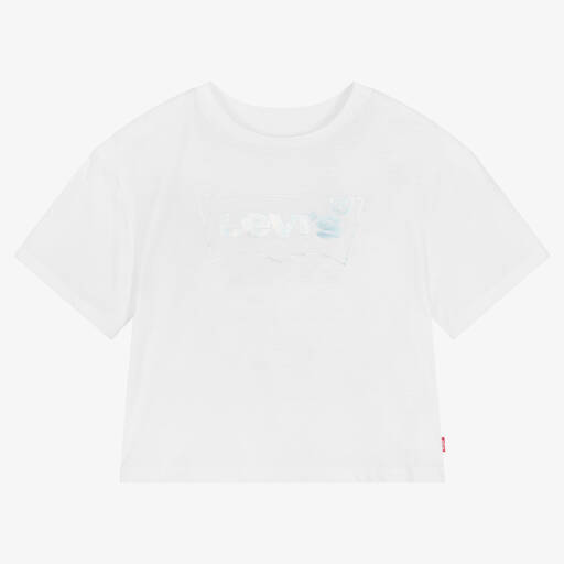 Levi's-Teen Girls White Cotton Logo T-Shirt | Childrensalon Outlet