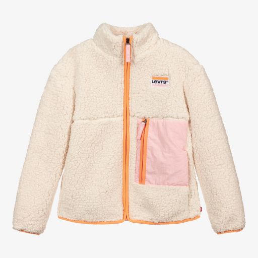 Levi's-Elfenbeinfarbene Teen Fleecejacke | Childrensalon Outlet