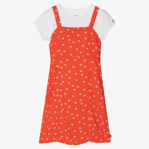Levi's-Белый топ и оранжевое платье для подростков | Childrensalon Outlet
