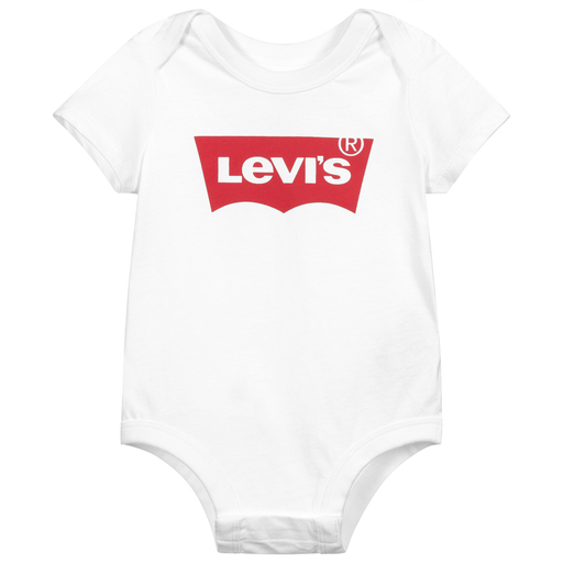 Levi's-White Cotton Baby Bodyvest | Childrensalon Outlet