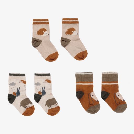 Liewood-Beige Cotton Socks (3 Pack) | Childrensalon Outlet