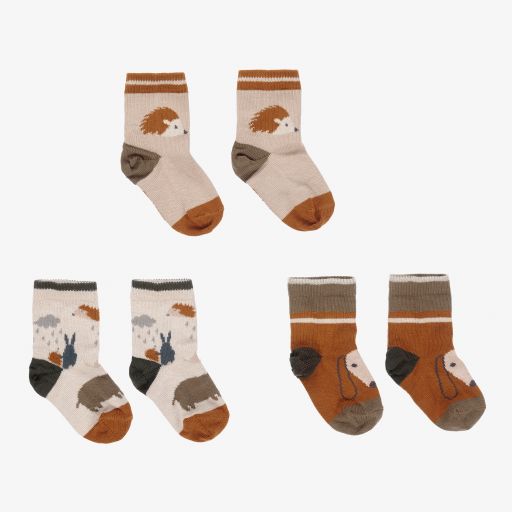 Liewood-Chaussettes beiges en coton (3 paires) | Childrensalon Outlet