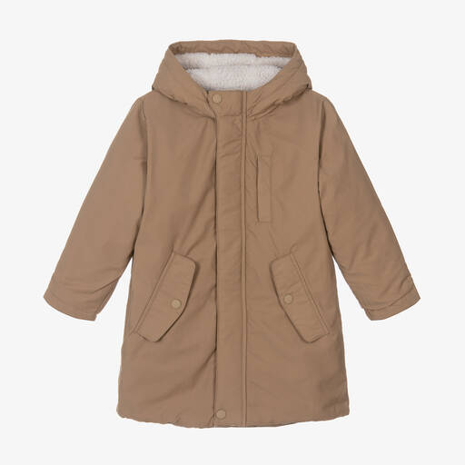 Liewood-Beige Sherpa Lined Parka Coat | Childrensalon Outlet