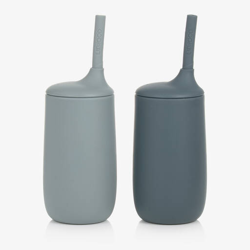 Liewood-Blue Silicone Sippy Cups (2 pack) | Childrensalon Outlet