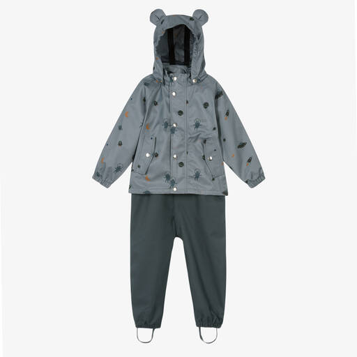 Liewood-Blue Space Print 2 Piece Rainsuit | Childrensalon Outlet