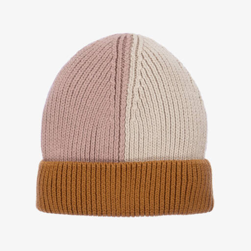 Liewood-Girls Pink & Beige Knitted Beanie | Childrensalon Outlet