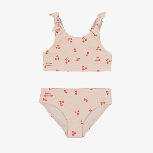 Liewood-Girls Pink Cherry Print Bikini (UPF 40+) | Childrensalon Outlet