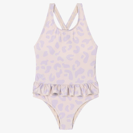 Liewood-Girls Purple Leopard Amara Swimsuit (UPF40+) | Childrensalon Outlet