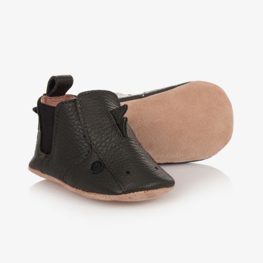 Liewood-Grüne Leder-Krabbelschuhe | Childrensalon Outlet