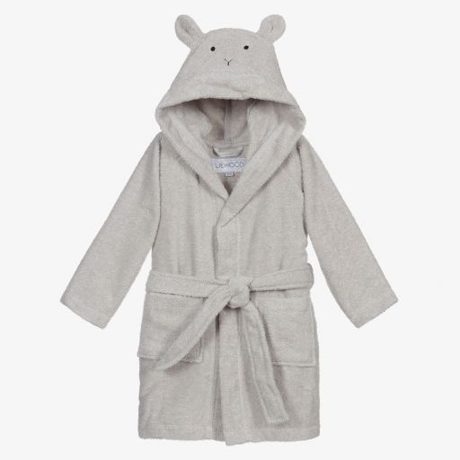 Liewood-Grey Rabbit Towelling Bathrobe | Childrensalon Outlet