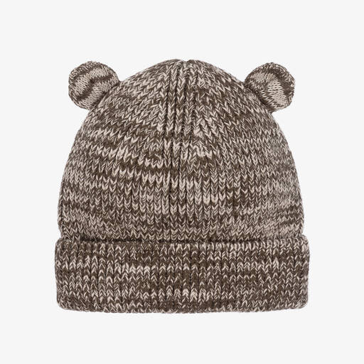 Liewood-Khaki Green & Ivory Knitted Beanie Hat | Childrensalon Outlet