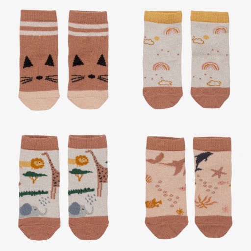 Liewood-Розовые хлопковые носки (4пары)  | Childrensalon Outlet