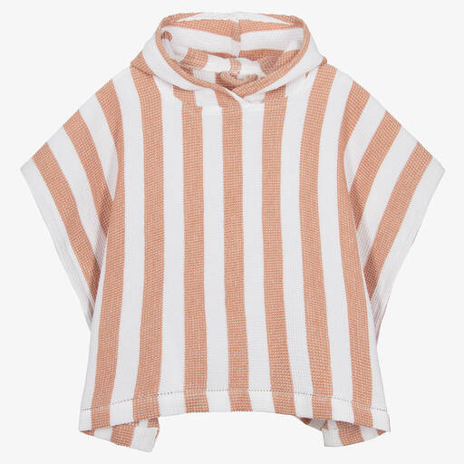 Liewood-Pink Striped Cotton Poncho Towel | Childrensalon Outlet