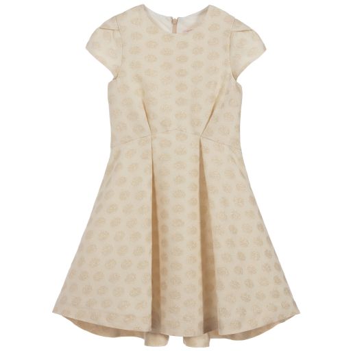 Lili Gaufrette-Girls Gold Dress | Childrensalon Outlet