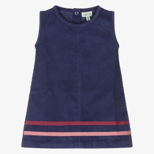 Lilly and Sid-Baby Girls Blue Corduroy Dress | Childrensalon Outlet