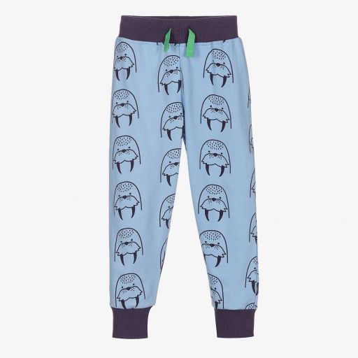 Lilly and Sid-Blue Organic Cotton Joggers | Childrensalon Outlet