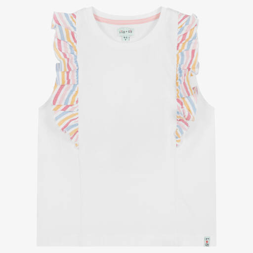 Lilly and Sid-Girls Ivory Organic Cotton Top | Childrensalon Outlet