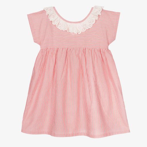 Lilly and Sid-Girls Red Organic Cotton Dress | Childrensalon Outlet