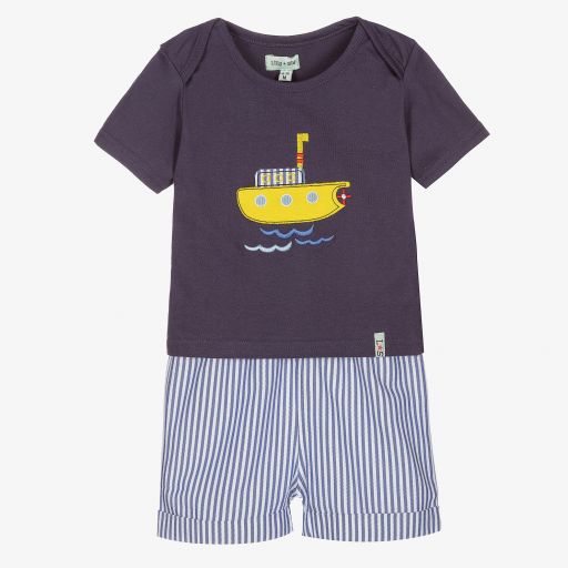 Lilly and Sid-Organic Cotton Baby Shorts Set | Childrensalon Outlet