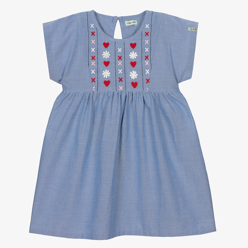 Lilly and Sid-Organic Cotton Chambray Dress | Childrensalon Outlet