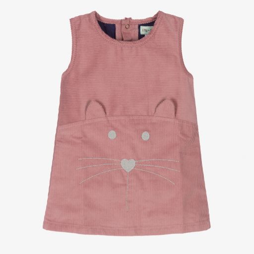 Lilly and Sid-Pink Corduroy Pinafore Dress | Childrensalon Outlet