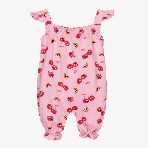 Lilly and Sid-Pink Organic Cotton Playsuit | Childrensalon Outlet