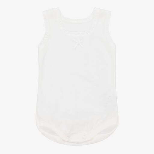 Linn-Girls Ivory Cotton Bodyvest | Childrensalon Outlet