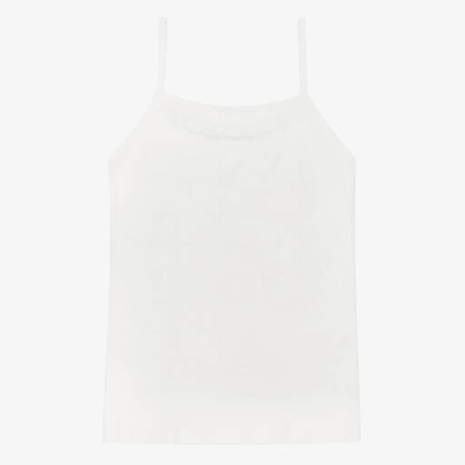 Linn-Girls Ivory Cotton Vest Top | Childrensalon Outlet