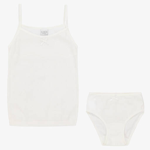 Linn-Girls Ivory Top & Knickers Set | Childrensalon Outlet