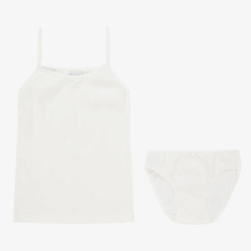 Linn-Girls Ivory Top & Knickers Set | Childrensalon Outlet