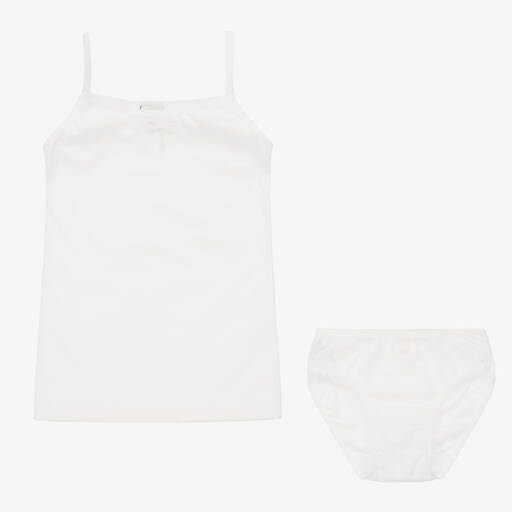 Linn-Girls Ivory Top & Knickers Set | Childrensalon Outlet