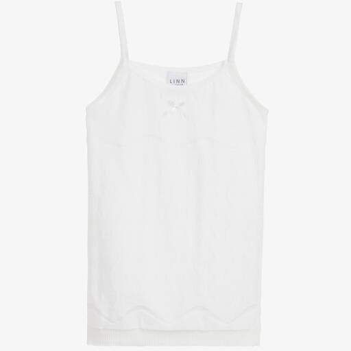 Linn-Girls White Cotton Vest | Childrensalon Outlet