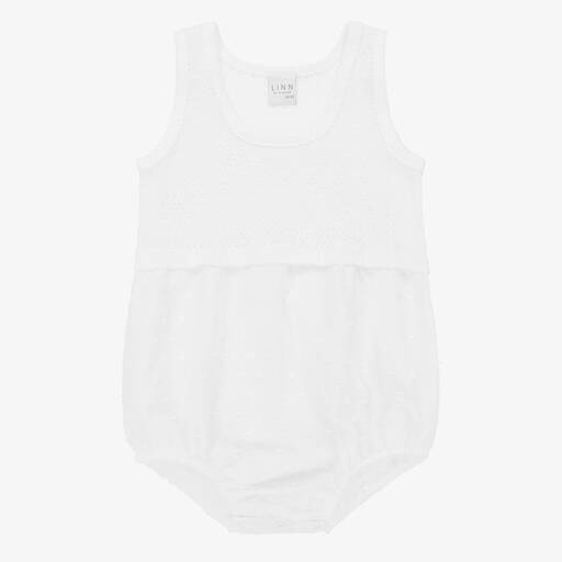 Linn-White Cotton Baby Shortie | Childrensalon Outlet