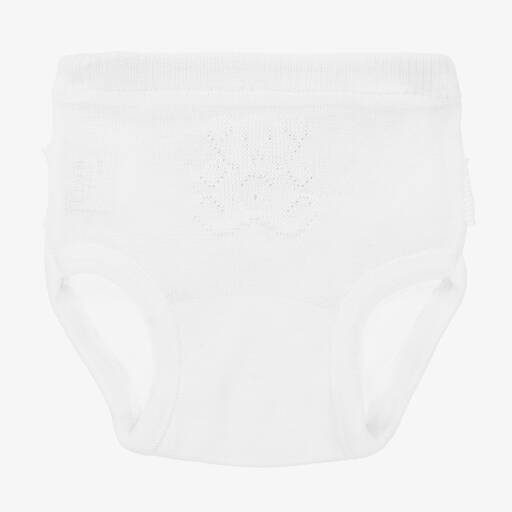 Linn-White Frilly Knit Knickers | Childrensalon Outlet