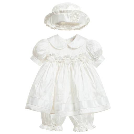Little Darlings Для праздника-Baby Girls Ivory Silk Daisy Dress Set | Childrensalon Outlet