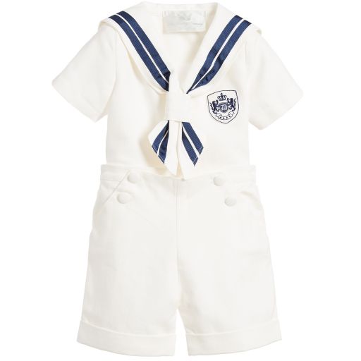 Little Darlings-Boys Ivory Sailor Suit | Childrensalon Outlet