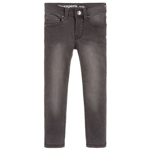 Little Eleven Paris-Black Denim Slim Fit Jeans | Childrensalon Outlet