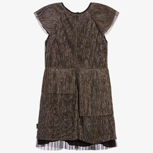 LITTLE MARC JACOBS-Girls Black & Gold Dress | Childrensalon Outlet