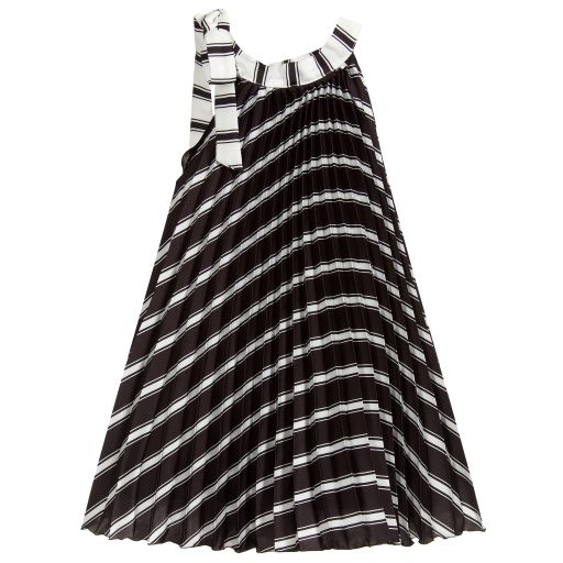 Loredana-Black & White Pleated Dress | Childrensalon Outlet