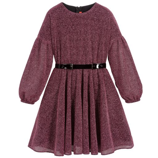 Loredana-Pink Glitter Jersey Dress  | Childrensalon Outlet