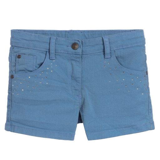 Losan-Blue Cotton Shorts | Childrensalon Outlet