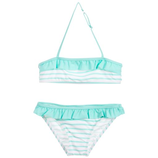 Losan-Girls Green Striped Bikini | Childrensalon Outlet