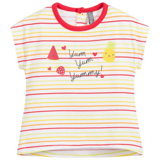 Losan-Girls Striped Cotton T-Shirt | Childrensalon Outlet